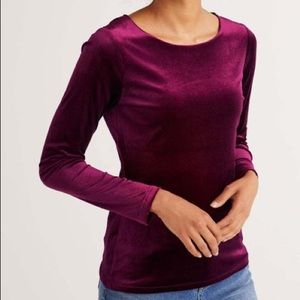 Boden - Beetroot Suki Velvet long-sleeved top